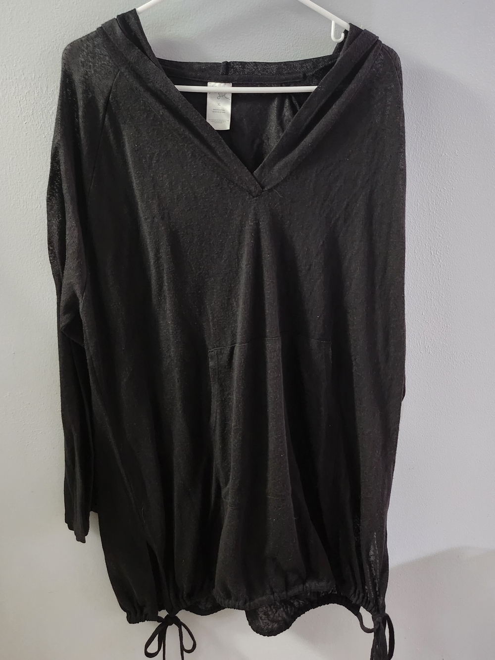 Kona Sol Black Hooded Lightweight Beach Cover Up Size: XL Used